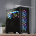 Filmmakers Rejoice: Budget 4K Editing PC Build for Smooth Workflow. A sleek gaming PC with RGB lighting showcasing a modern design.